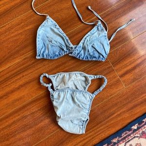 Frankie’s Bikinis Denim Bikini Small